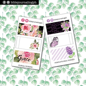 Faith Planner Floral Tickets Journaling Stickers