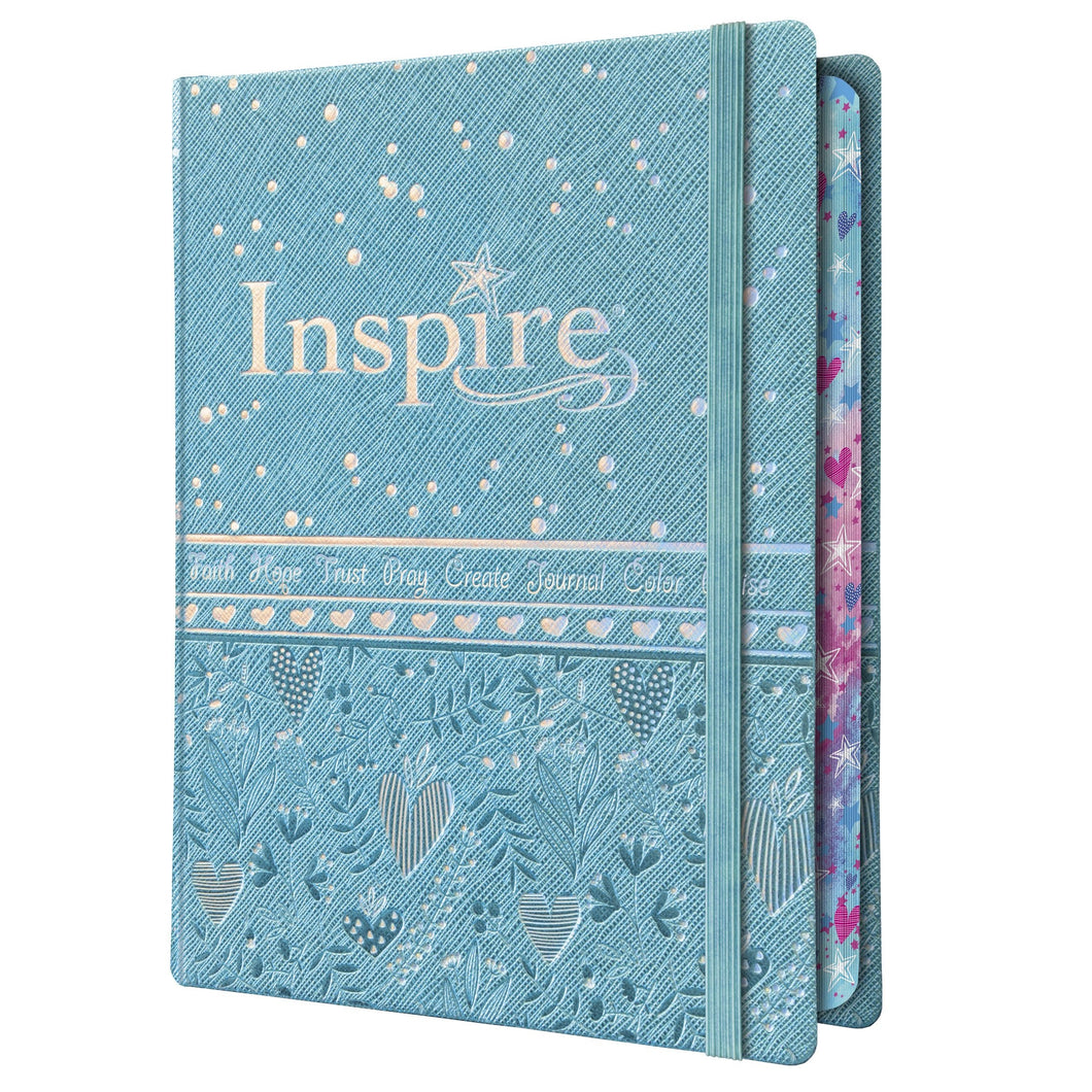 Inspire Bible for Girls NLT LeatherLike Hardcover, Blue